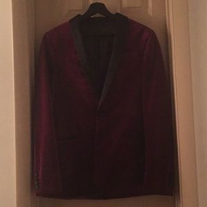 ASOS 36R Burgundy Velvet Blazer Sports Coat